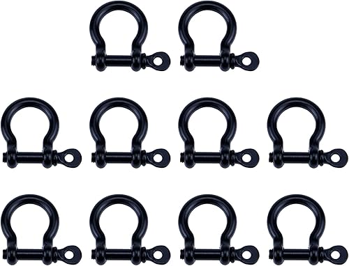 Semetall 10 anillos en D de metal con forma de herradura de 0.59 pulgadas (0.591 in), grillete en forma de U, anillo D para accesorios de artesanía