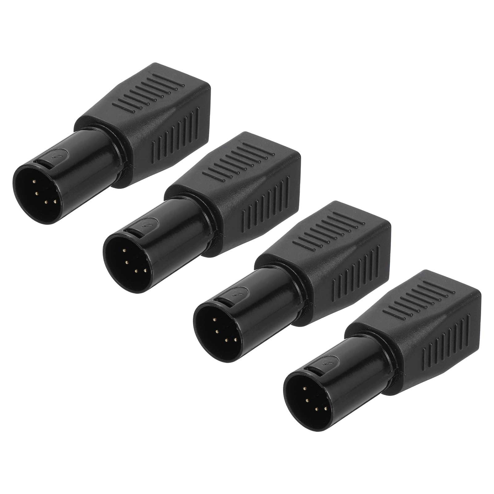 sourcing map 4 Pcs XLR 5pin to RJ45 Female Adapter XLR Male to RJ45 Network Connector Use Cat6 Ethernet for DMX-CON Controller Series, Black