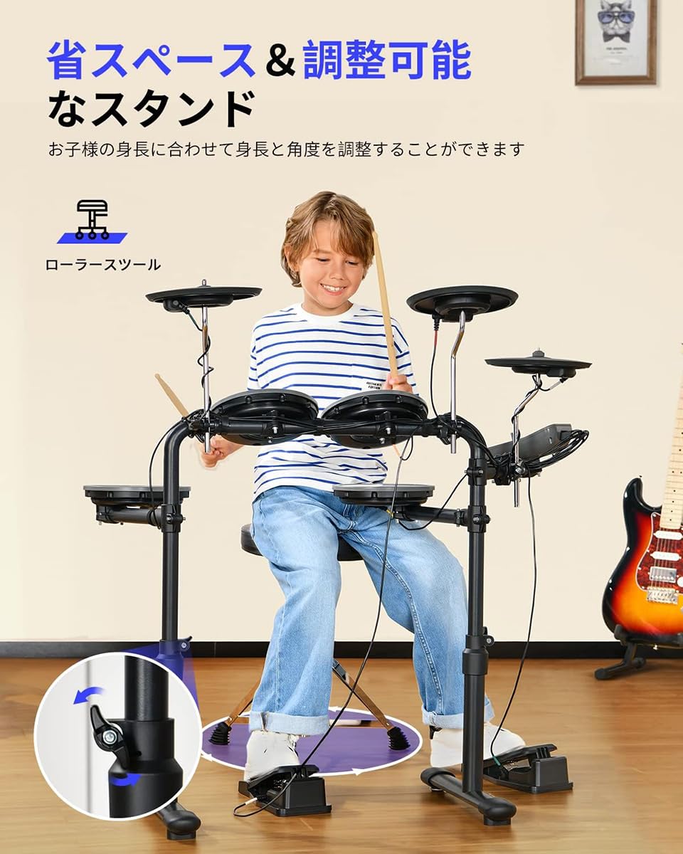 Amazon.co.jp: Donner 電子ドラム セット メッシュ 折りたたみ 小型 