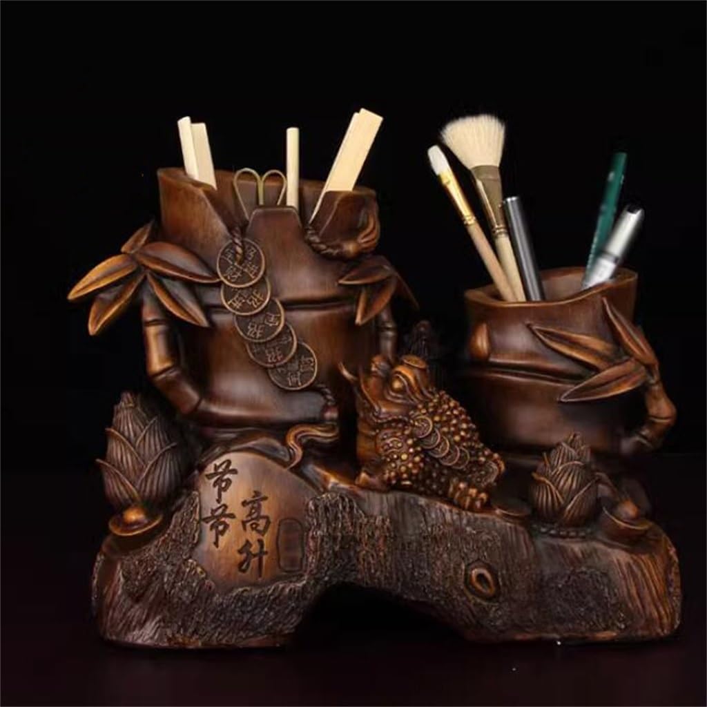 Décoration porte-stylos, boîte de rangement pour papeterie de bureau, porte-stylo décoratif chinois, seau, fournitures de bureau