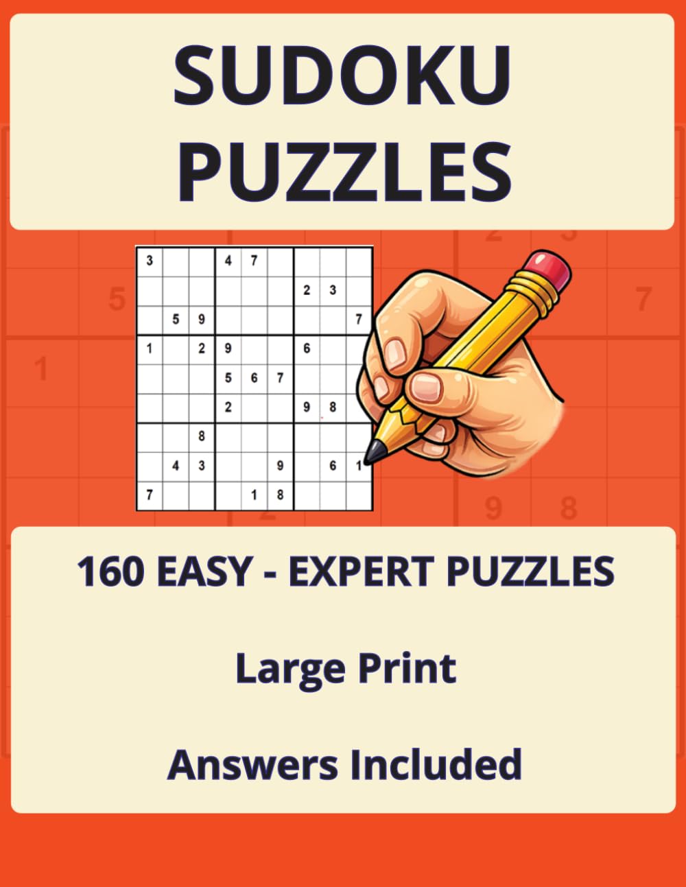 Sudoku Puzzles: Large Print Sudoku Puzzle Book with 160 Easy, Medium, Hard & Expert Puzzles | Brain-Teasing Logic Challenges | Includes Solutions
