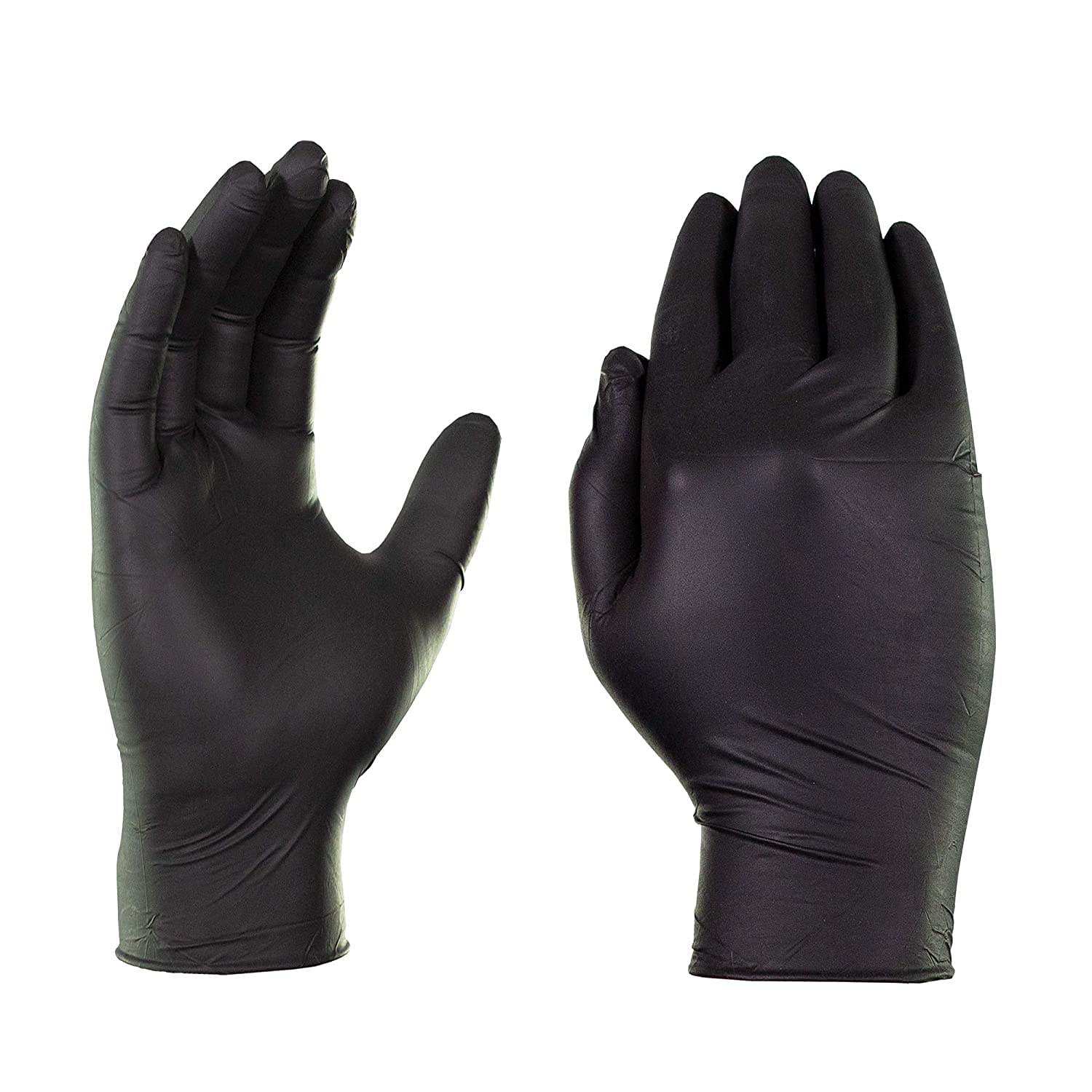 firmsafeT Heavy Duty Strong Premium Quality Black Nitrile Examination Gloves | Mechanical | Industrial | Food | Janitorial and other Industries | Powder Free | Latex Free | Size: SMALL (1 Box of 100)