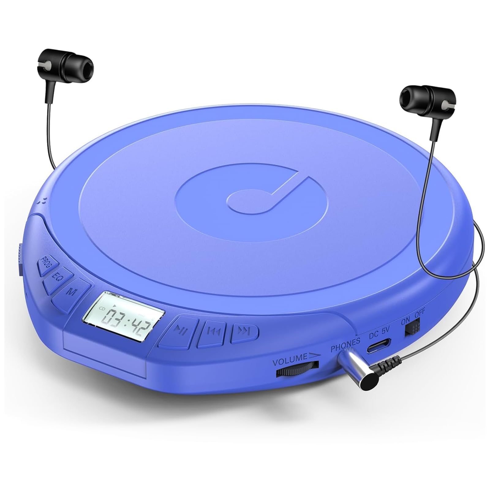 Gueray Portable CD Player with Earphones CD Player for Car Support MP3