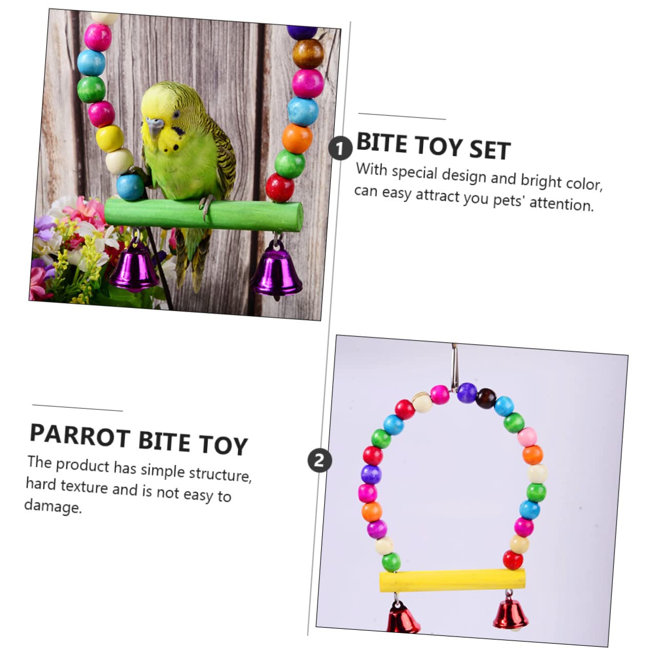 DOITOOL Jouet à Mâcher pour Perroquet, Ensemble de 5 Pièces pour Oiseaux