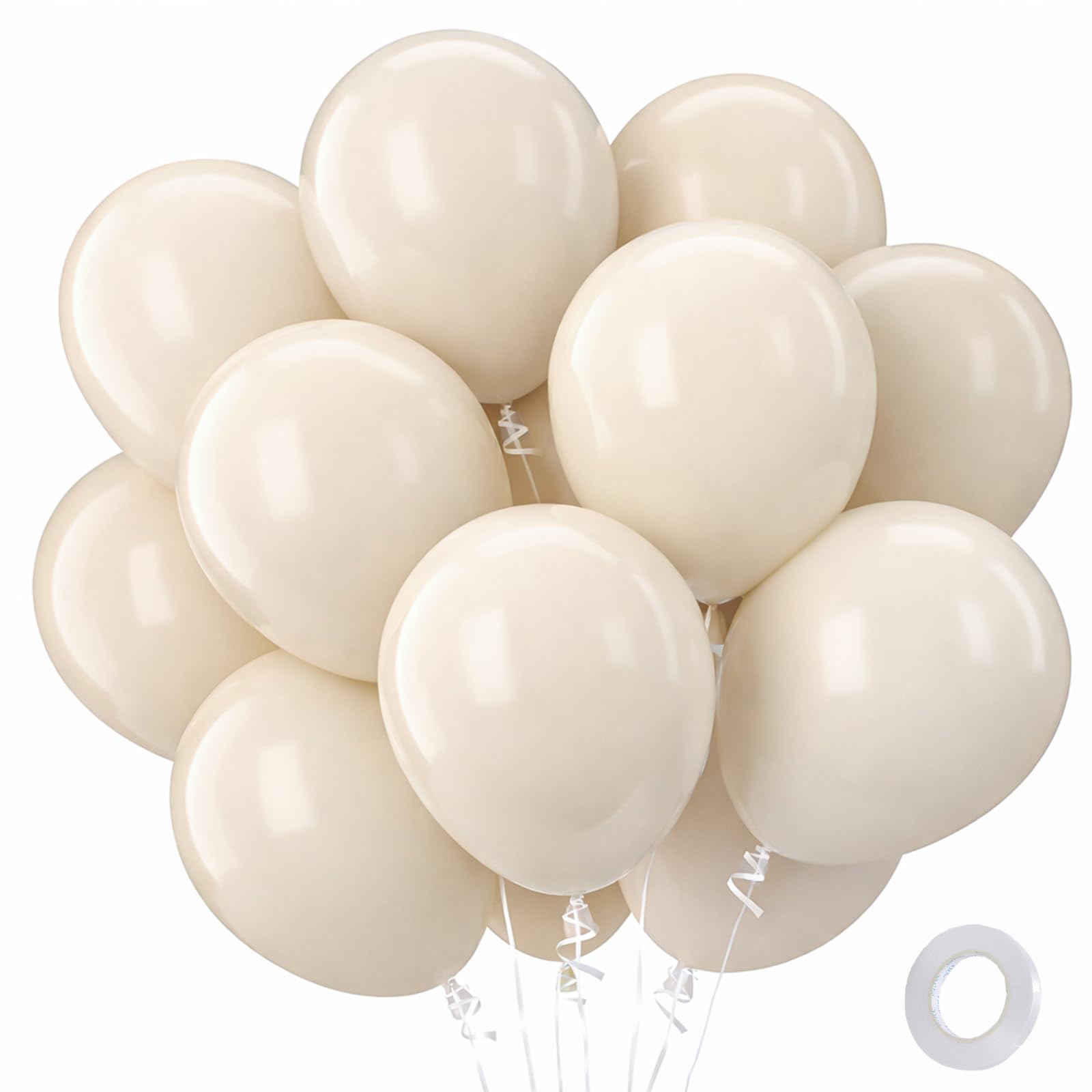 Balony dekoracyjne 12,5 cm - metaliczne kremowe balony imprezowe w kolorze kości słoniowej - 500 szt