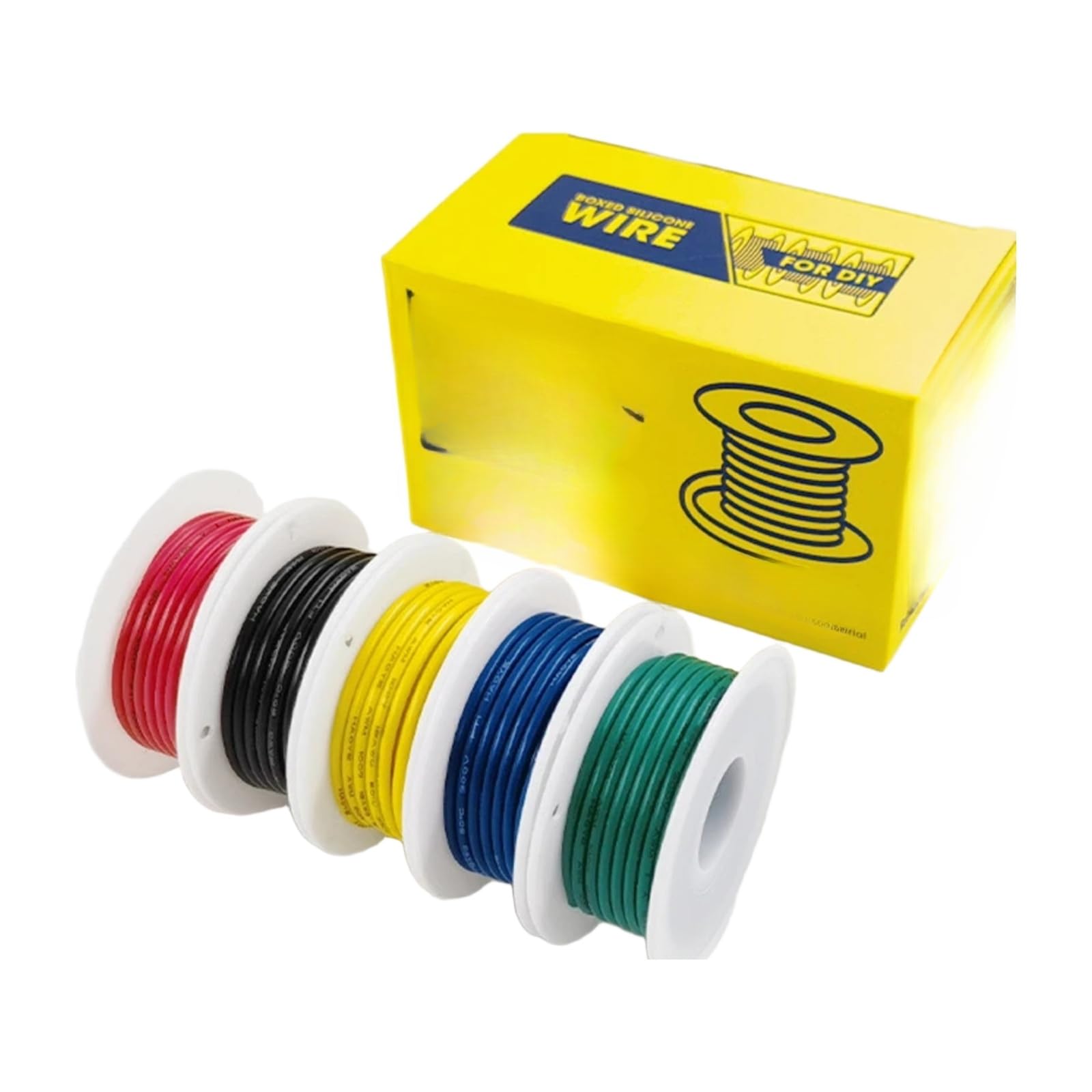 5 mieszanych kolorów zestaw 30/28/26/24/22/20/18/16AWG kabel skręcony (w pudełku 1; 16AWG x4m x5 roll)