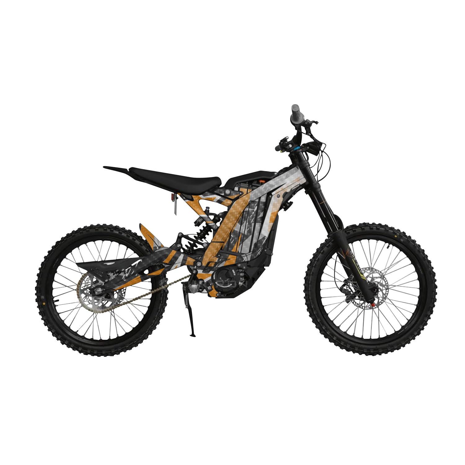 Carbon Fiber Surron Light Bee Graphics Kit Wrap - Grunge Star Orange - Sur-Ron Skin - Premium 3M Vinyl Protective Wrap Decal Cover - Easy to Apply | Crafted in The USA by MightySkins