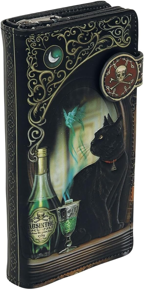 B4863P9 Absinthe Embossed Purse Lisa Parker 18.5cm, PU, Black