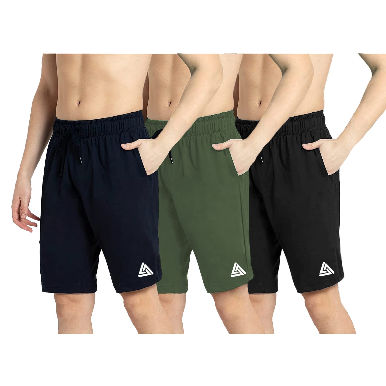 West Gate Clothing Plus Sizes Men's Cotton Knee Length Shorts | Casual and Night Wear Mens Shorts Pack of 3-picture-51