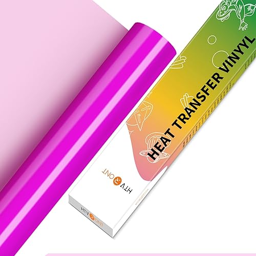 Miniatura 12 de HTVRONT Rollos de vinilo HTV de transferencia de calor – 12" x 5 pies, vinilo HTV azul aguamarina para camisetas, vinilo para planchar en todas