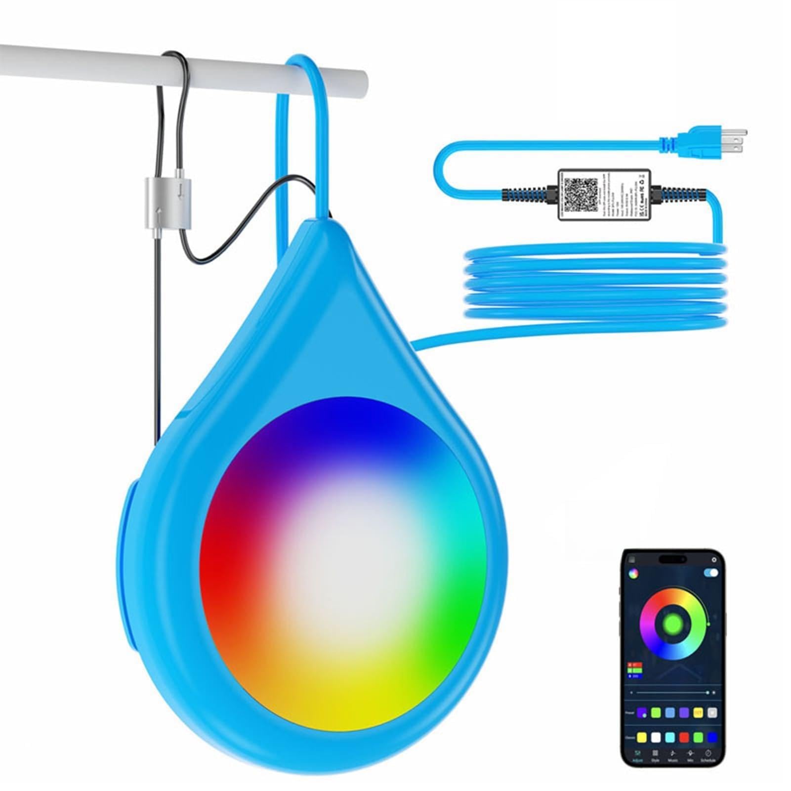 Luce Subacquea Magnetica RGB Intelligente, Luce Subacquea A LED for Piscina, con Controllo Tramite App, Dimmerabile da 400 Lm, Impermeabile IP68 Senza Nicchia