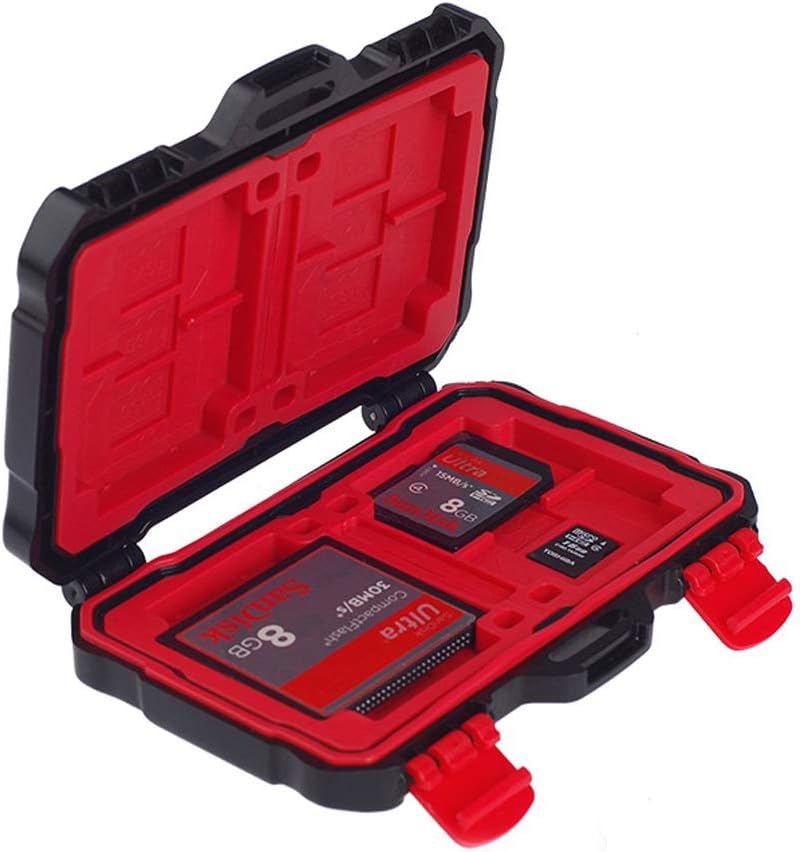 LXH / LYNCA Memory Card Case Holder SD SDHC SDXC/ CF/ MSD/ TF Micro SD Card Storage Box Camera Cartridge Waterproof and Anti-dust Box with Carabiner for 8SD+4CF+12MSD (for 24 Slots) : Electronics