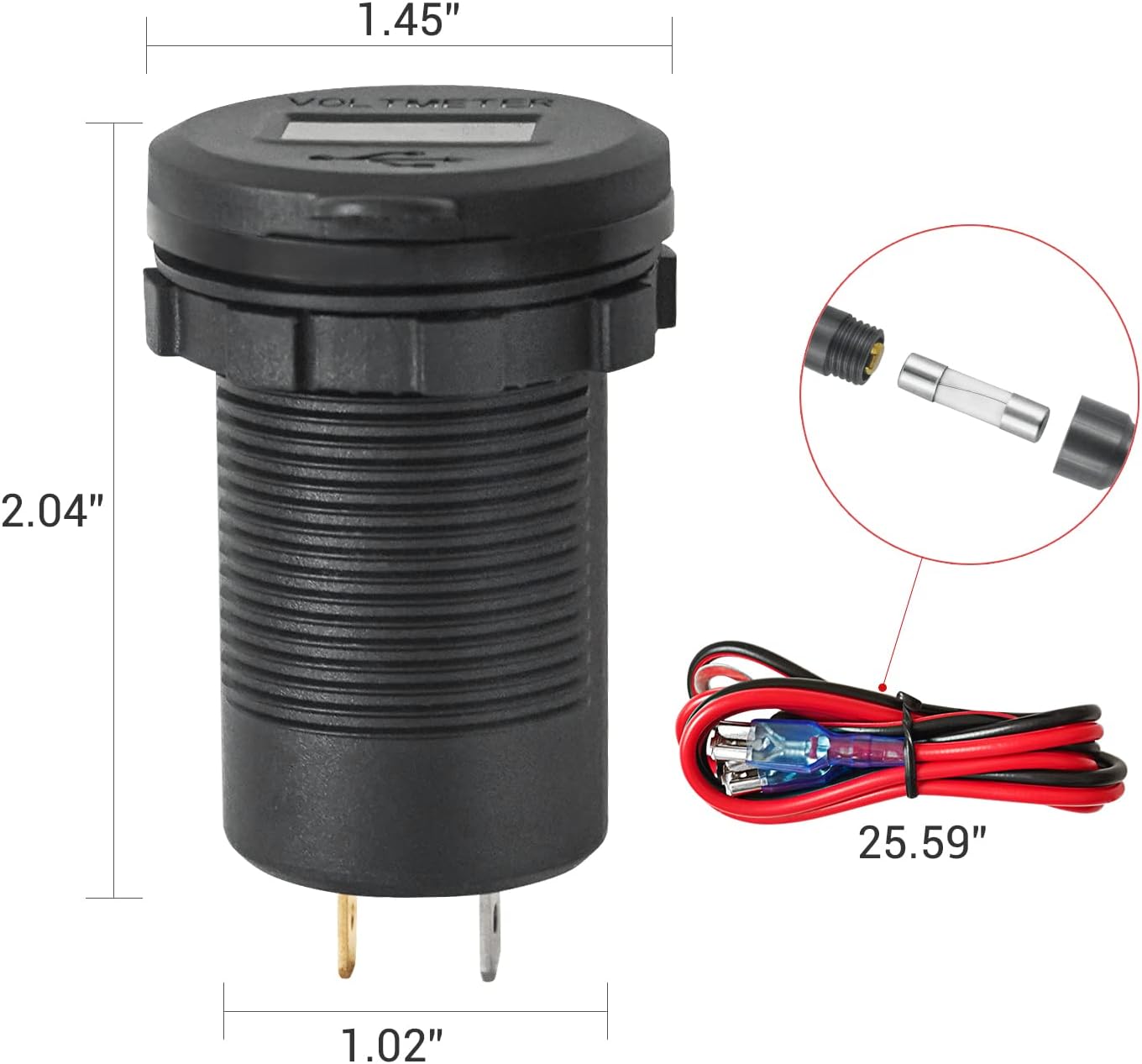 PD Dual QC3.0 USB Charger with Voltmeter : Automotive