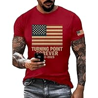 Charlie Kirk Shirt A True Patriot Printed T-Shirt This is The Turning Tshirt Freedom Turning Point Forever 1993 2025 Round Neck Shirts Red