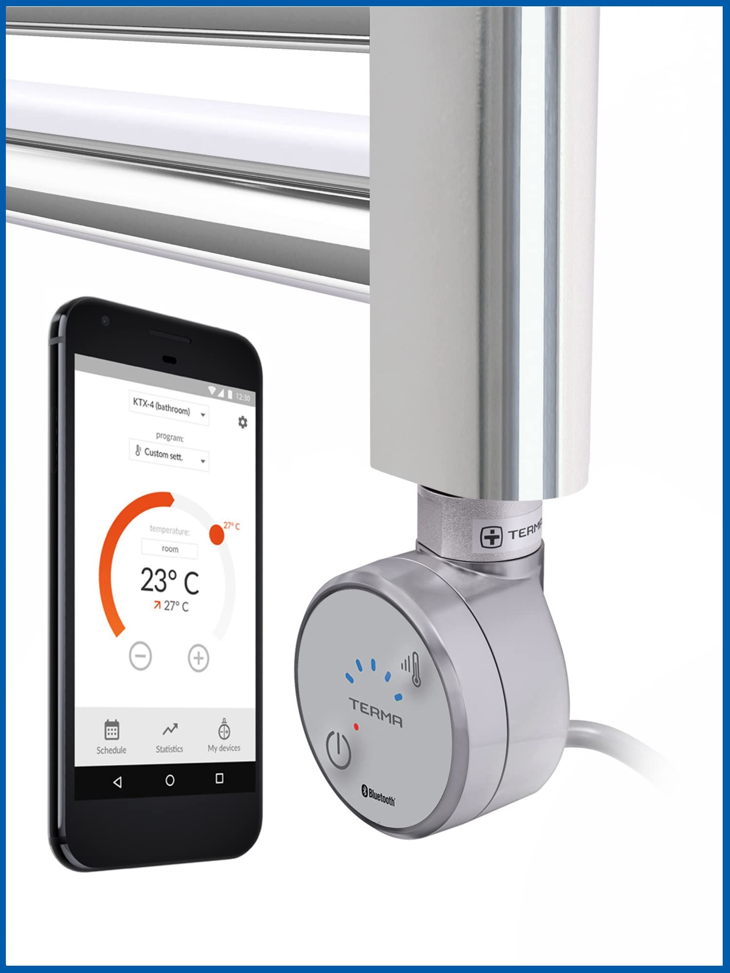 MOA BLUE - Termostato con función BLUETOOTH (300 W), color negro