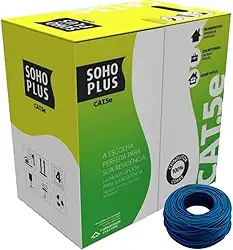 Caixa de Cabo de Rede Cat5e Furukawa SohoPlus Utp 305Mts UTP (Azul)