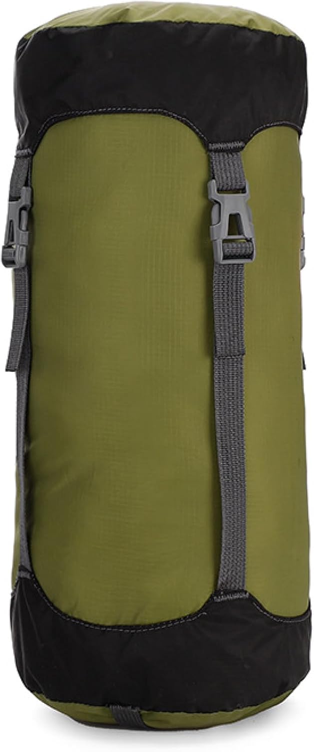 TRIWONDER Saco de compresión de nailon para artículos de compresión, saco de dormir, bolsa de dormir con solapa para el polvo para mochileros,