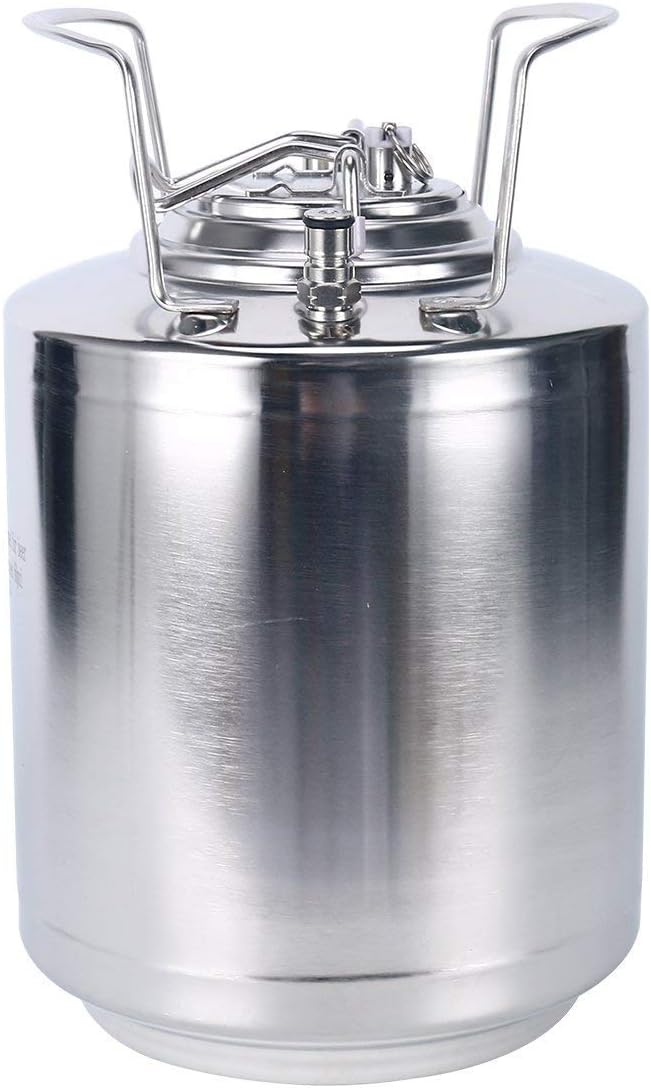 YB YaeBrew Stainless Steel 2.6 Gallon Mini Ball Lock Keg System For Small Batch HomeBrewing Beer Brewing Strap Handle (10L)