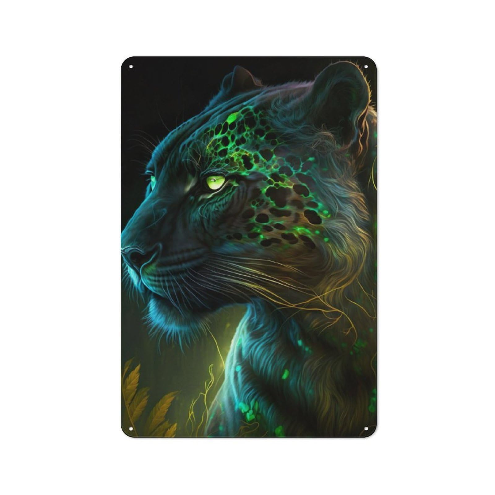 Junmoney Black Panther Vintage Metal Wall Sign 30X20cm For Café Or Restaurant, For Metal Sign Collectors, For Garage And Workshop Walls