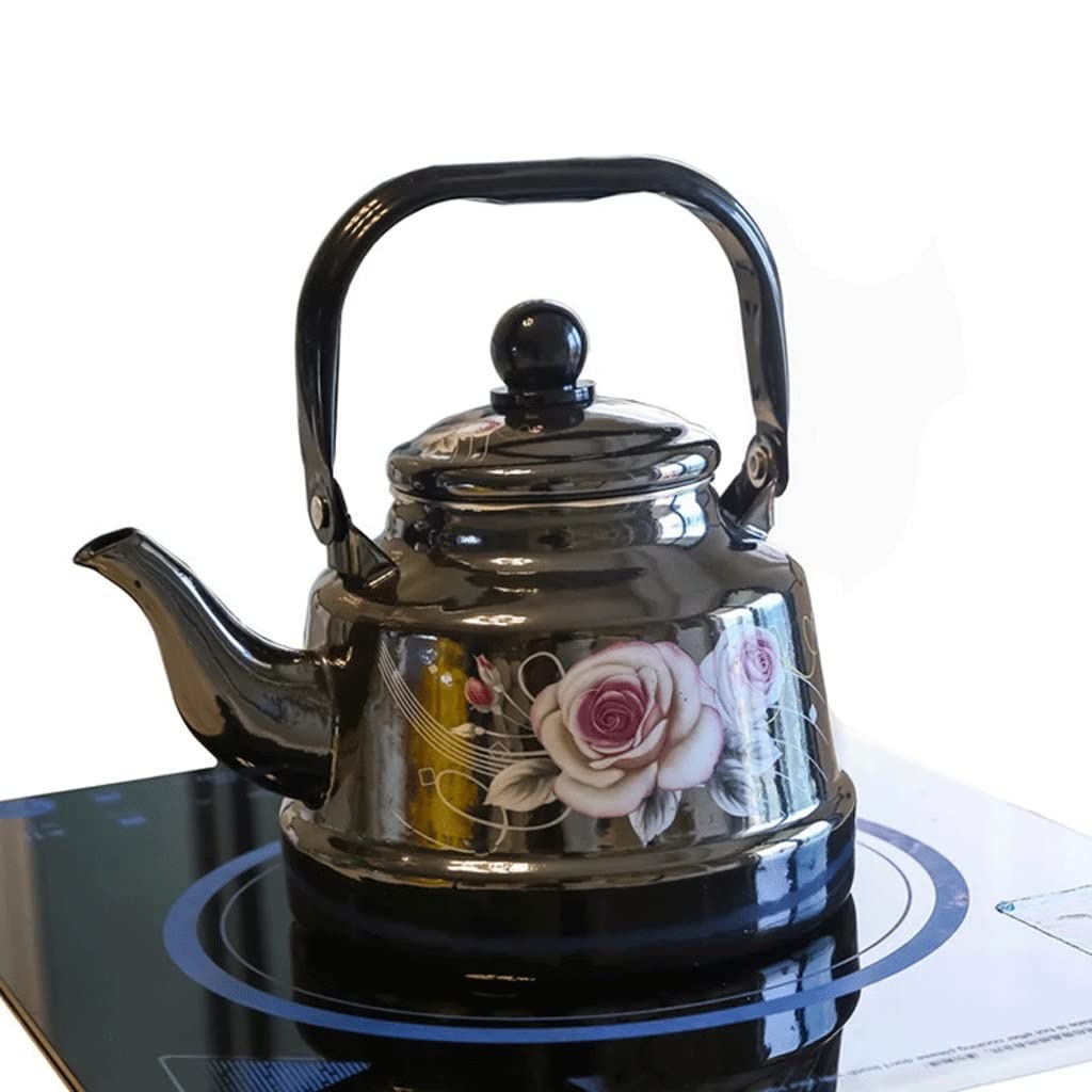 Cafetière en émail noir anti-altération des saveurs pour infusions et lait chaud