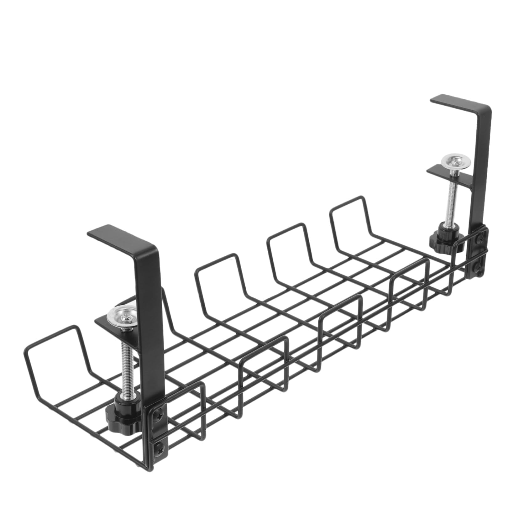 Gadpiparty Organizzatore Per Cavi in Filo Metallico Contenitore Elegante Sotto La Scrivania Scaffale Portaoggetti in Acciaio Al Carbonio Ripiano Per Gestione Cavi