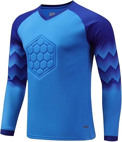 TiaoBug Camiseta de portero de gladiador para niños, camiseta de portero acolchada para fútbol, uniformes de entrenamiento de equipo deportivo