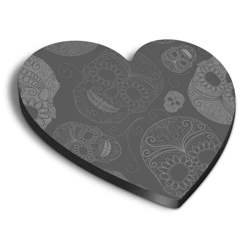 Destination Vinyl Ltd Multicolor 1 X Heart Mdf Magnets - Sugar Skulls Art Drawings 36132