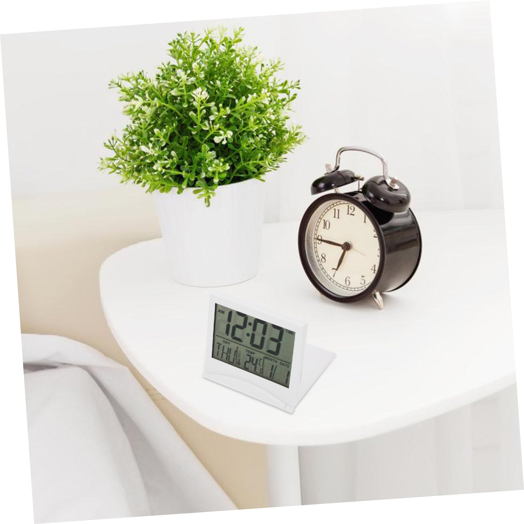 STOBAZA 5 Stück Desktop Alarm Clock Faltbare Elektronische Uhr Multifunktionsuhr mit Kalender und Temperaturanzeige für Schlafzimmer Leicht zu Transportieren