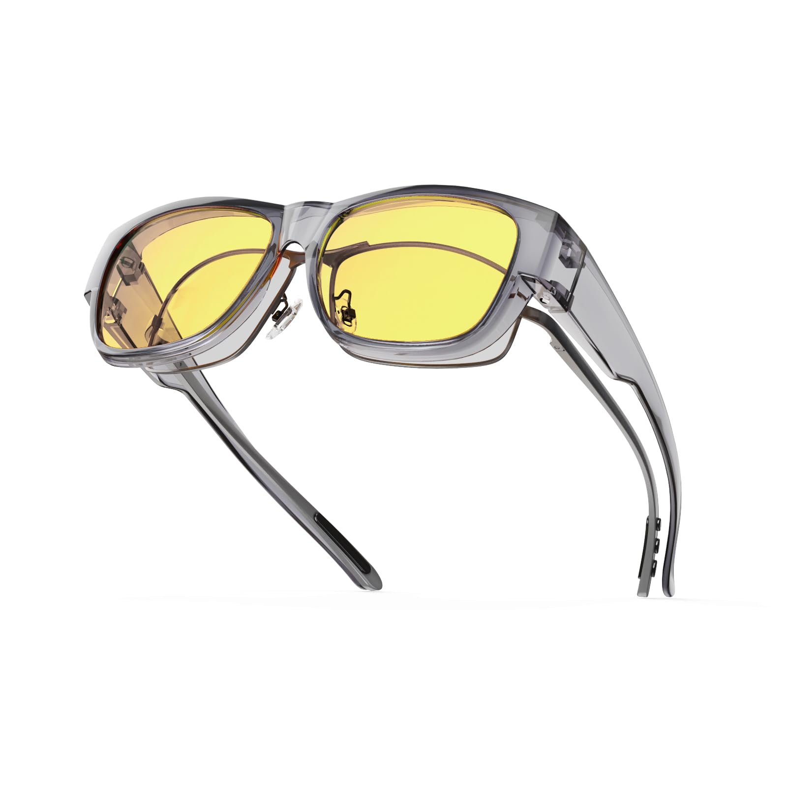 Goiteia lunettes de conduite de nuit adaptées, Anti-éblouissement efficace des phares venant en sens inverse, ultra léger，Protection UV 400 polarisée