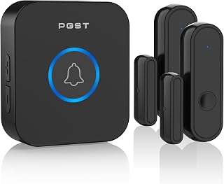 PGST Door Chime,Wireless Door Alarm with 1 Receiver + 2 Door Open Sensors | 500 FT Range,26 Chimes 5 Adjustable Volume For Home,Kids Safety,Business