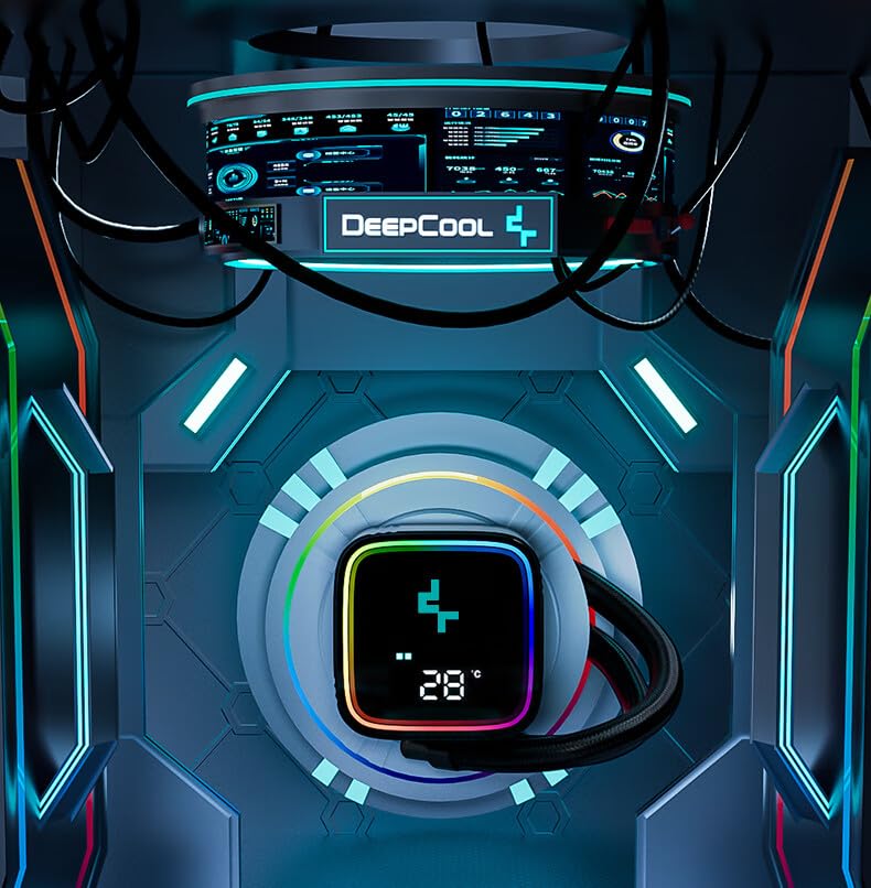 Miniatura 5 de DeepCool LS520 SE Digital 9.449 in AIO Enfriador Líquido 9.449 in 4 Generación Bomba de doble cámara 3100RPM 280w TDP AIO Enfriador Tecnología