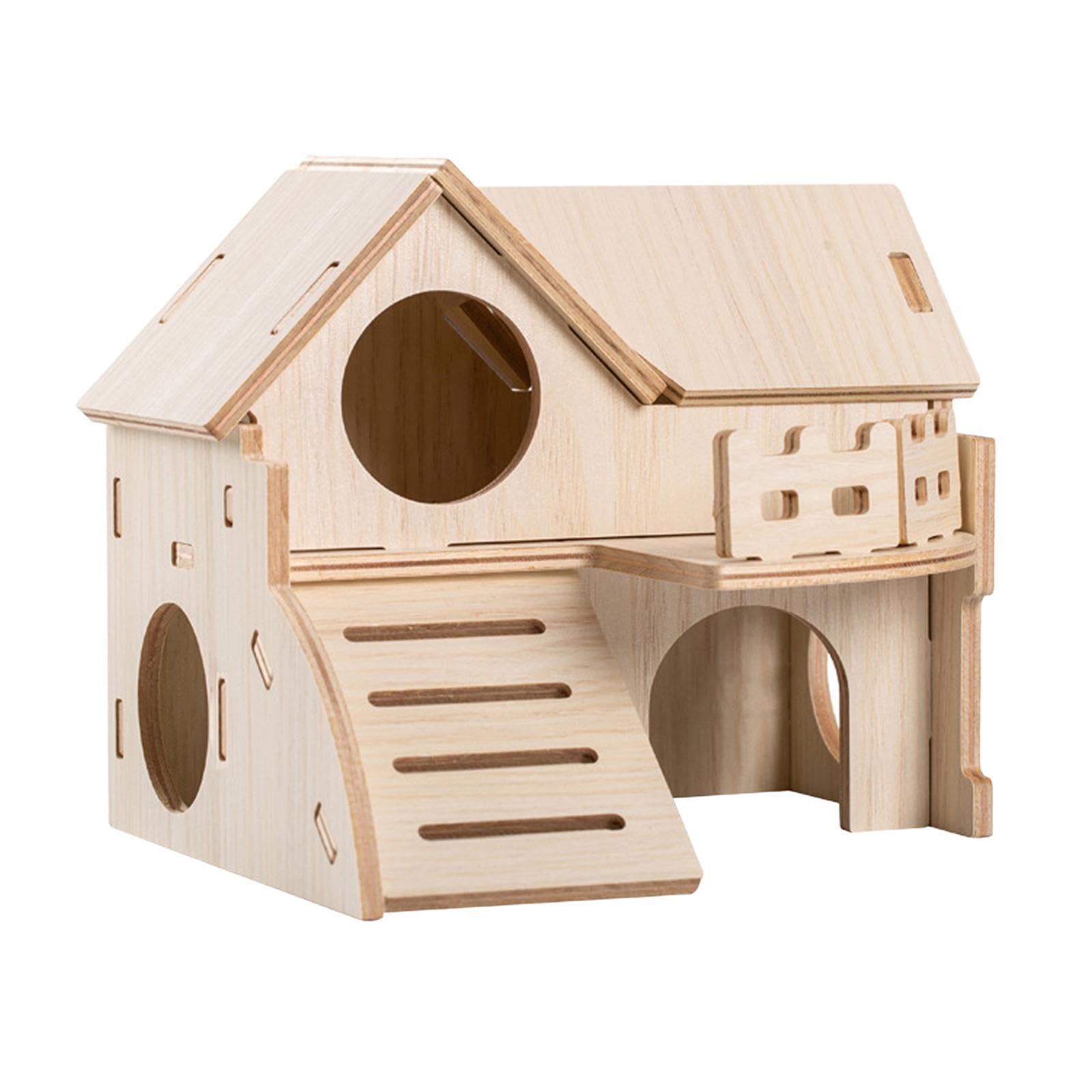 AUYXSSZ Inviting Wooden Retreat For Small Pets With Ladder Promoting Fun And Restful Living Environment Hedgehog Dwarf Gerbil Mouse Mice Rat Chinchilla House