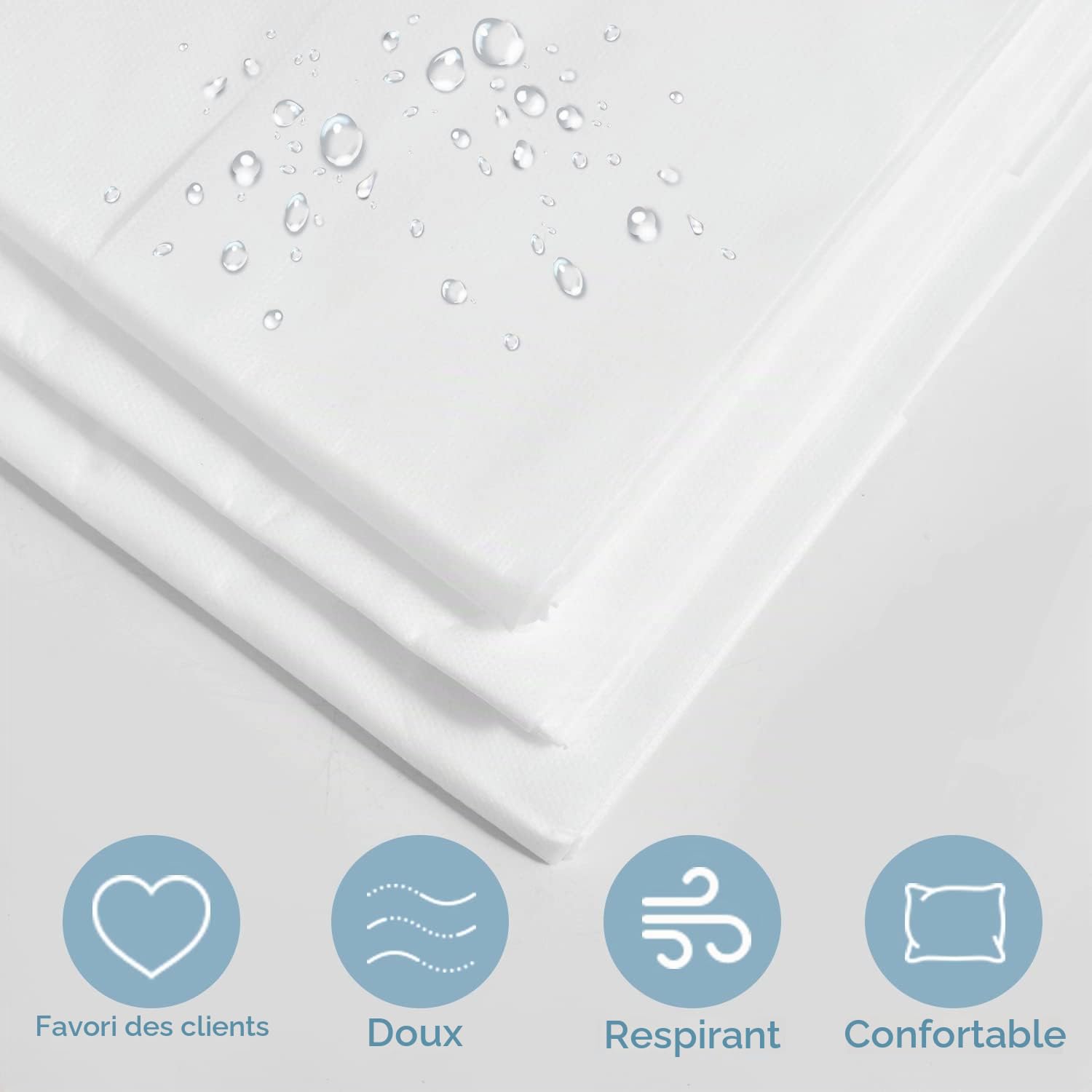 Lot de 100 Draps Jetables pour Table de Massage, Drap de Lit Jetable en Tissu Non Tissé Épais, Draps Jetables pour SPA, Institut de Beauté, Salon de Tatouage, 80 x 180 cm, Blanc