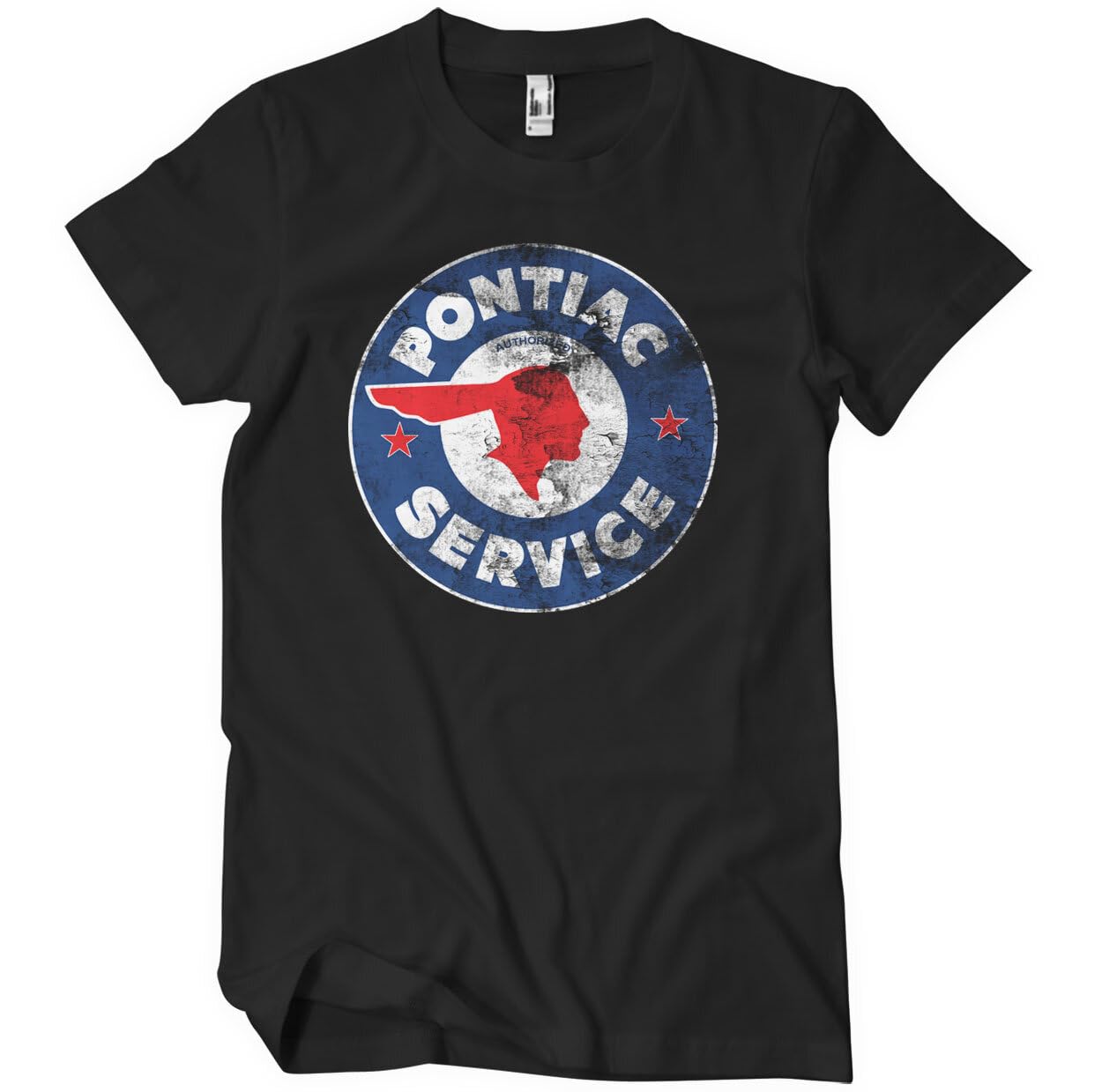 Pontiac Officially Licensed Service Logo Mens T-Shirt (Black), Large