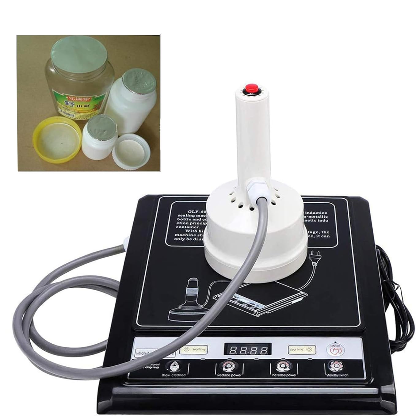 IUokLU Handheld Sealing Machine,Electromagnetic Induction Sealer,20-100Mm Bottle Aluminum Foil Heat Sealer,Thickened Sensor Heads