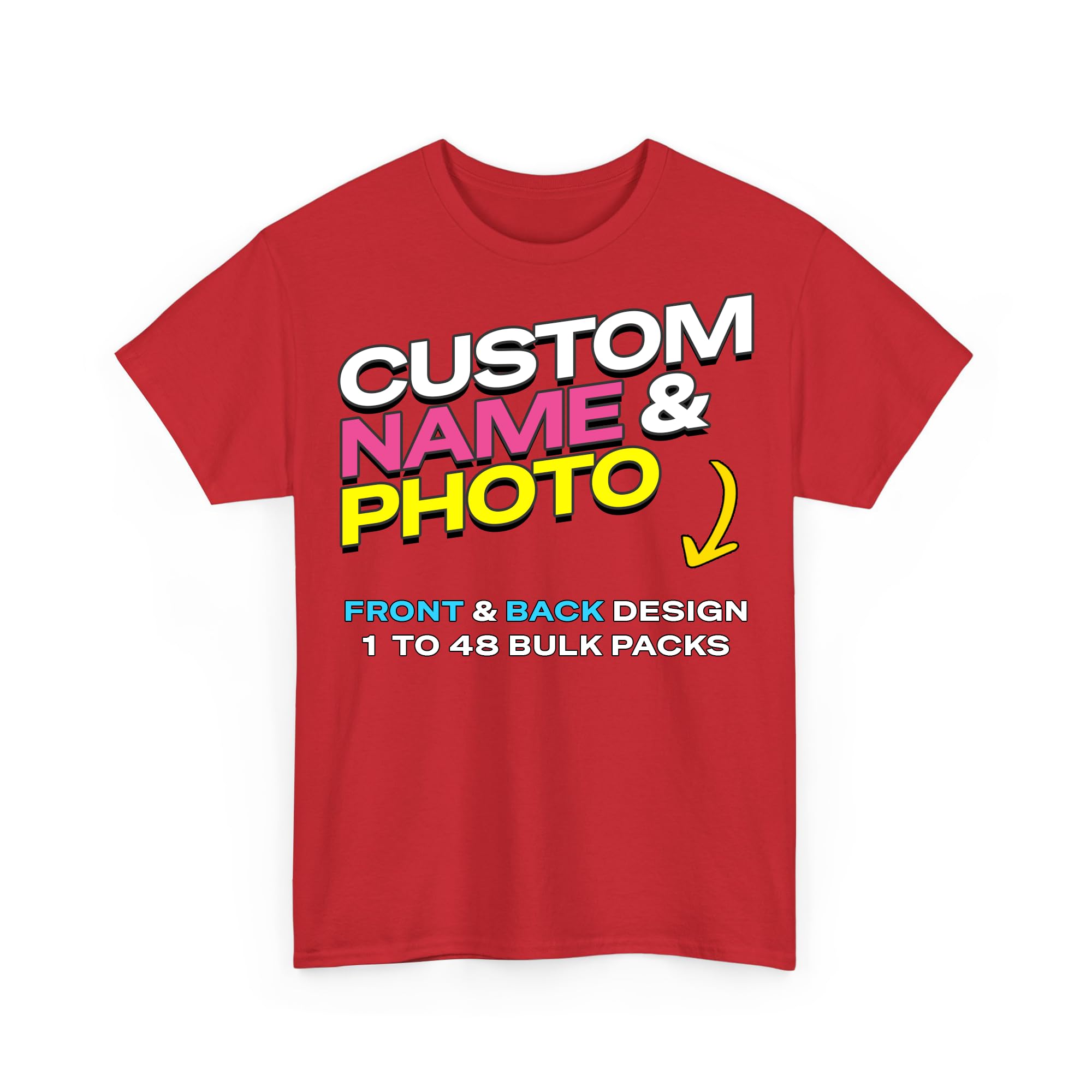 Custom T-Shirt Design Your Own Shirt with Text Photo or Logo Personalized Printed Cotton Tee for Men Women
