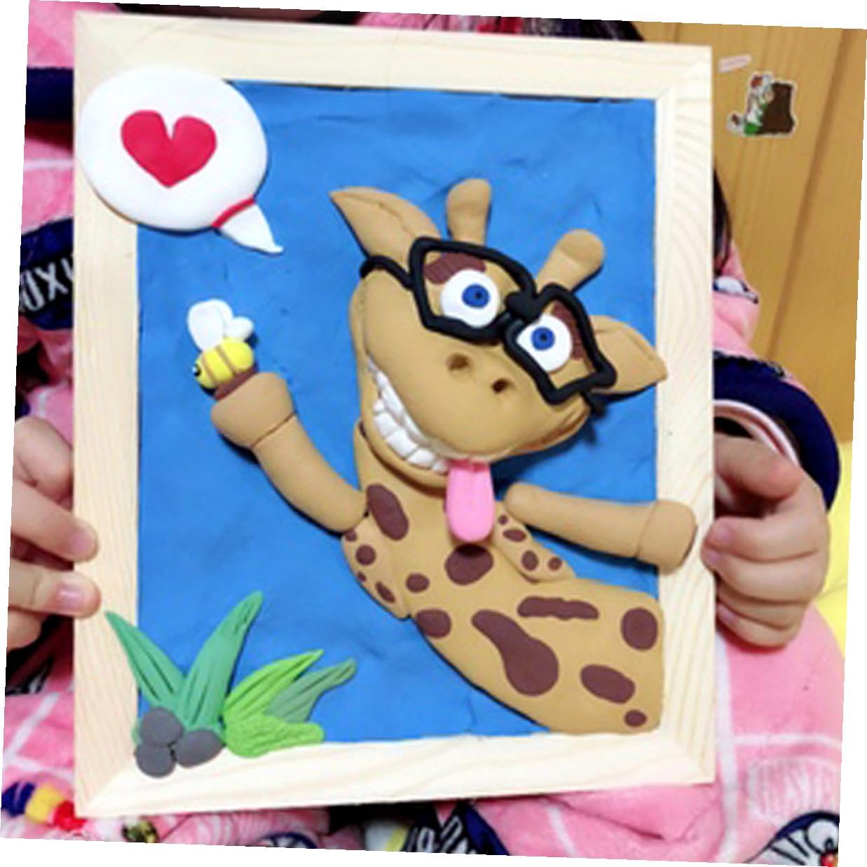 NUOBESTY 5pcs Wooden Painting Clay Frames for Children's DIY Art Display