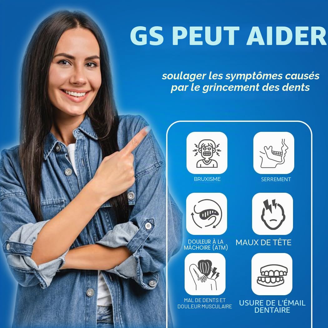 KOHEEL GS Gouttière Dentaire Thermoformable pour Bruxisme, Protège-Dents de Nuit Anti-Grincement et Serrement de Dents, Lot de 5 (Blanc Grand)