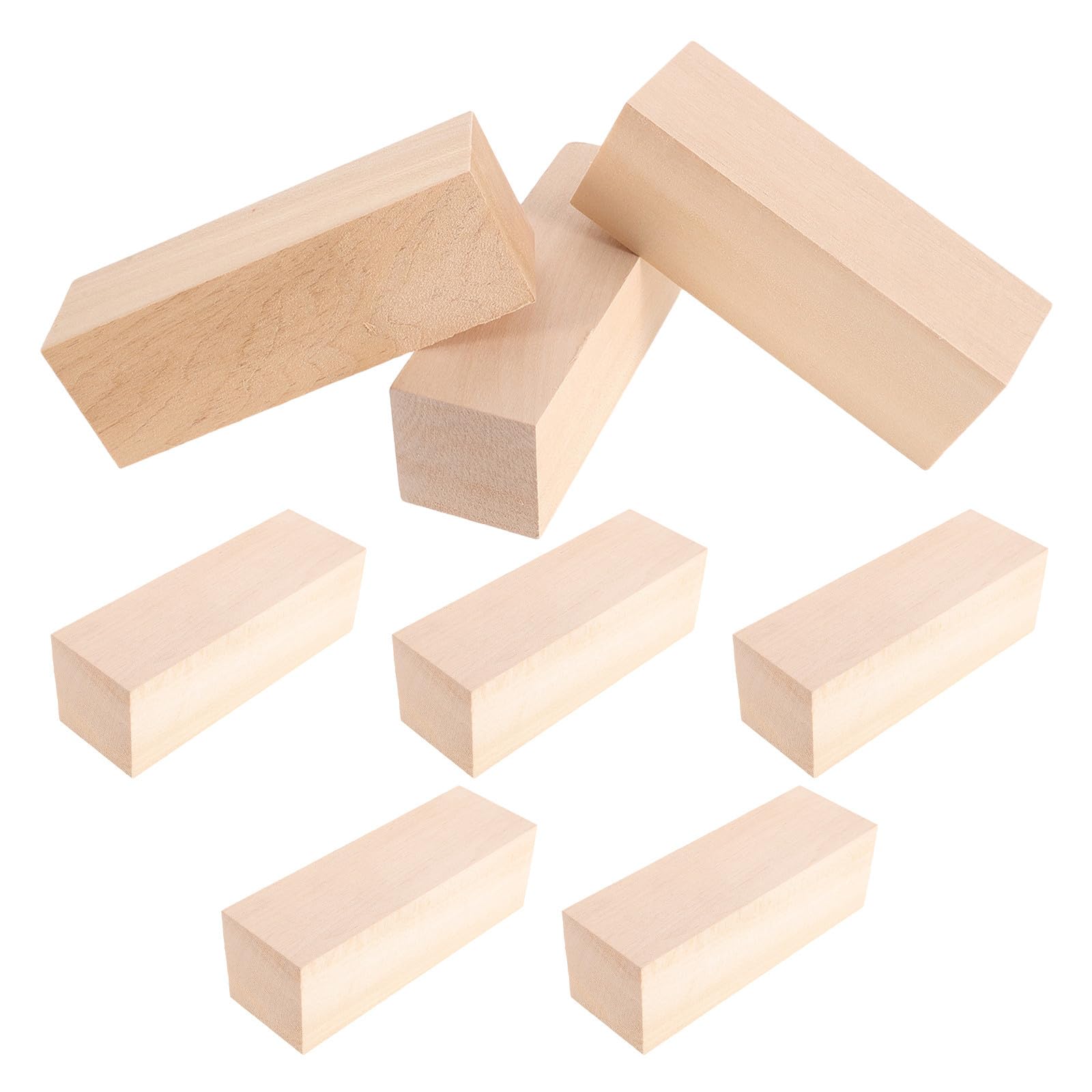 Beige Blocs à Sculpter 8 Pièces, en Tilleul Bois Non Finition