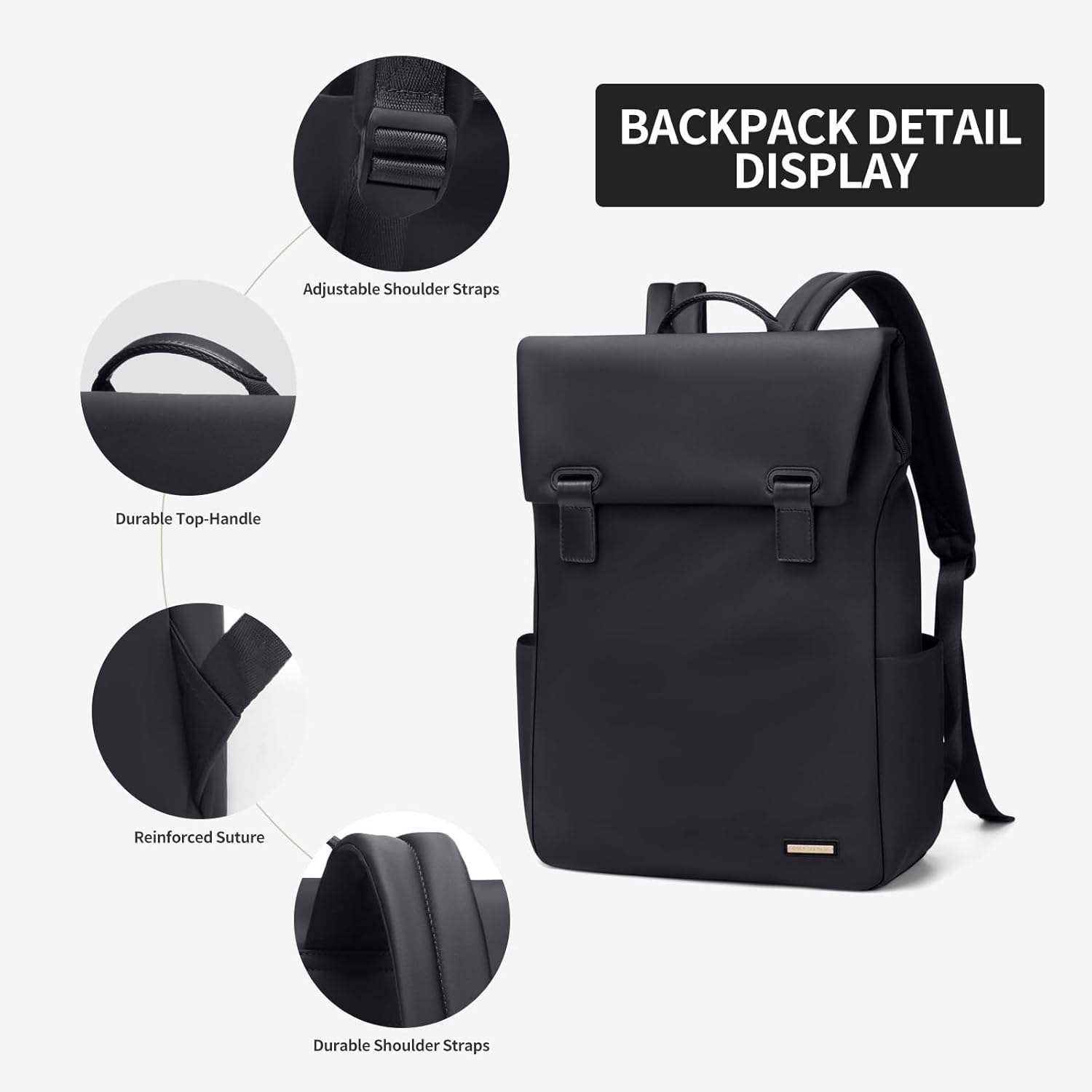 Women Laptop Backpack Computer Backpacks Carry On Waterproof backpack Fits 15.6Inch Notebook Travel Commute College (Black) - Image 7
