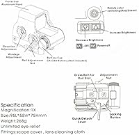 Vista 2 de 558 Rojo Verde Punto Holográfico Visión Reflex Alcance con Lupa 3X Montaje de Liberación Rápida Combo