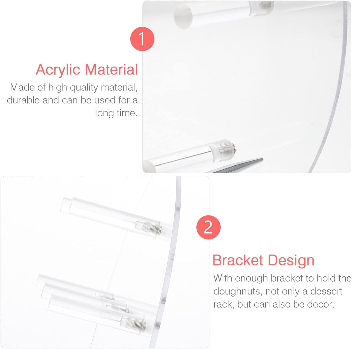 1set Clear Donut Display Stand Transparent Doughnut Holder for Parties Weddings and Events Easy to Assemble Safe Material Fun Dessert Presentation for Birthday and Holiday