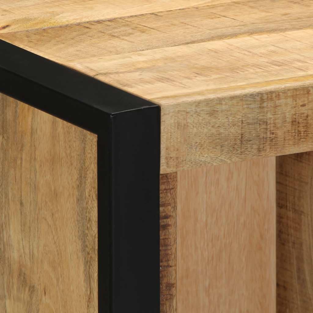 Wandmontierter Nachttisch aus massivem Mangoholz mit Stauraum für Schlafzimmer, robuste Hartholz-Konsolen für Bücher und Deko