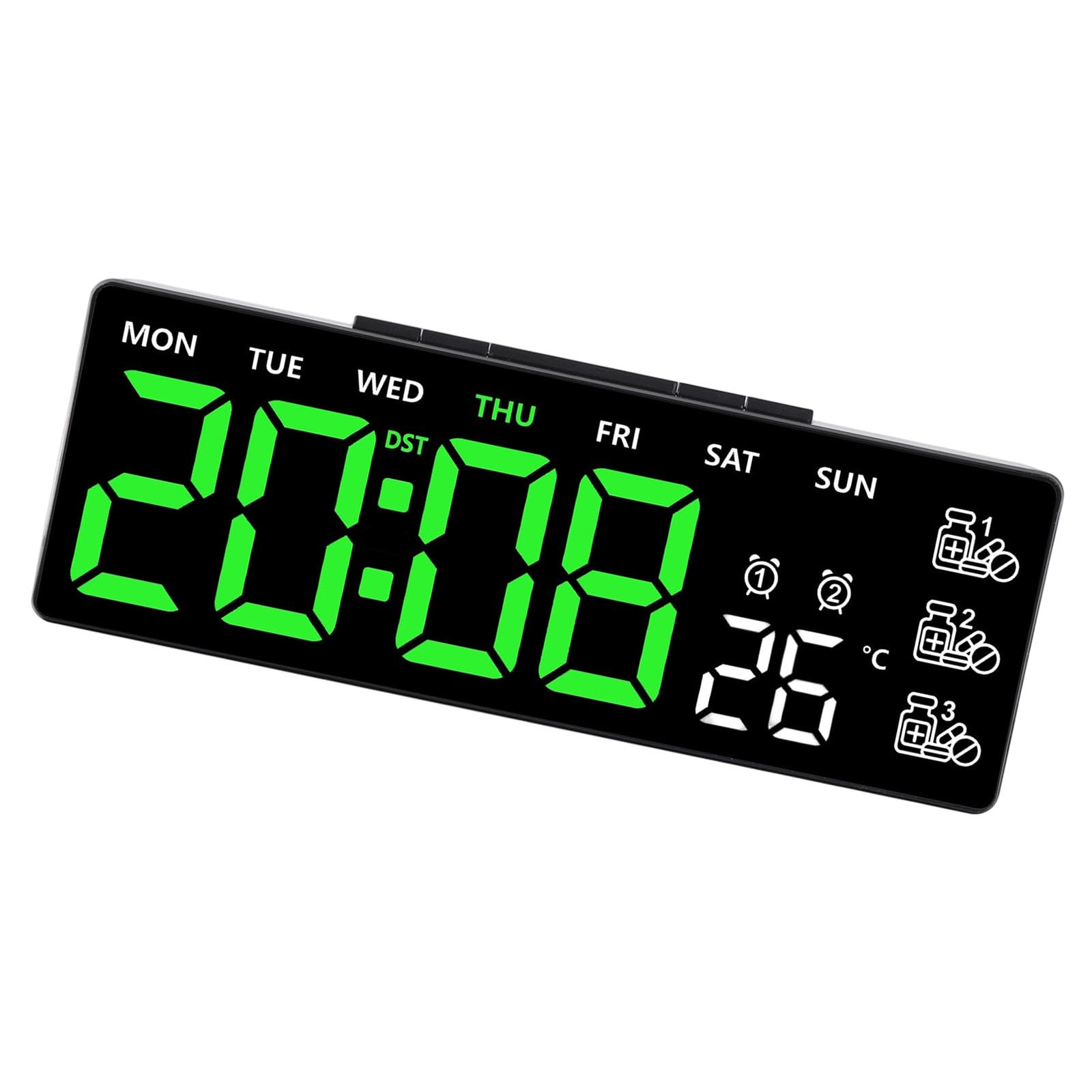 Tsophreniq LED Digital Alarm Clock with 3 Brightness Dimmer Alarm Sound Electric Desk Clock for Bedroom Living Room Bedside Digital
