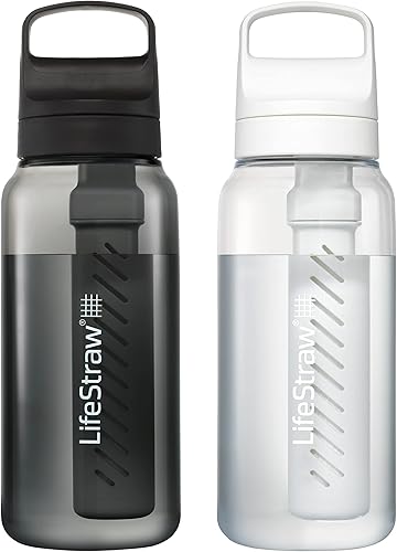 Miniatura 22 de LifeStraw Serie Go – Botella con filtro de agua sin BPA para viajes y uso diario elimina bacterias, parásitos y microplásticos, mejora el sabor, 22