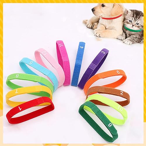 Miniatura 5 de Collares de identificación para cachorros recién nacidos con números, collar de perro y gatito, 3 tamaños ajustables de collares personalizados para