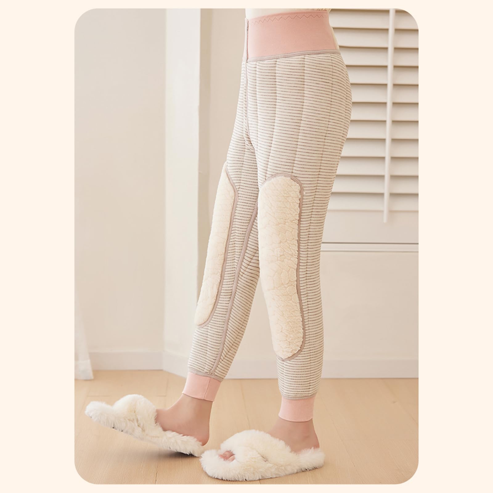 Leggings invernali in misto lana morbida per ragazze, rinforzati, zona ginocchia, elastici, freddi, per attività all'aperto, abbigliamento da gioco per bambini e ragazze, foderato in pile