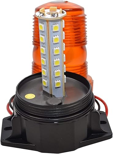 Miniatura 5 de HQRP 360 grados 12-100V 30-LED luz estroboscópica ámbar mini baliza para trabajo de seguridad y máxima visibilidad, camión pesado, carretilla