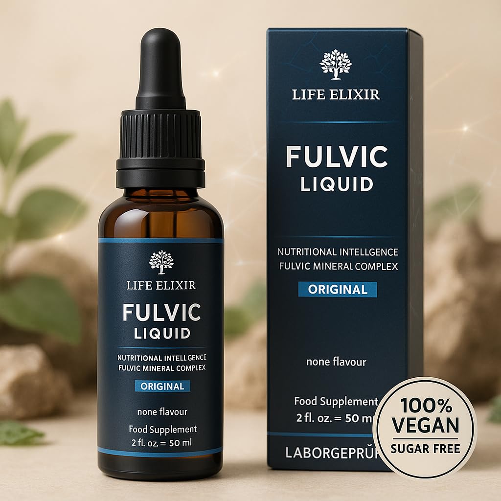 Fulvic Liquid - Acid Fulvic - Life Elixir 50 ml | Natürliche Detox-Lösung | Unterstützt Hautpflege, Energie & Immunsystem | Hochkonzentriertes Fulvinsäure-Elixier