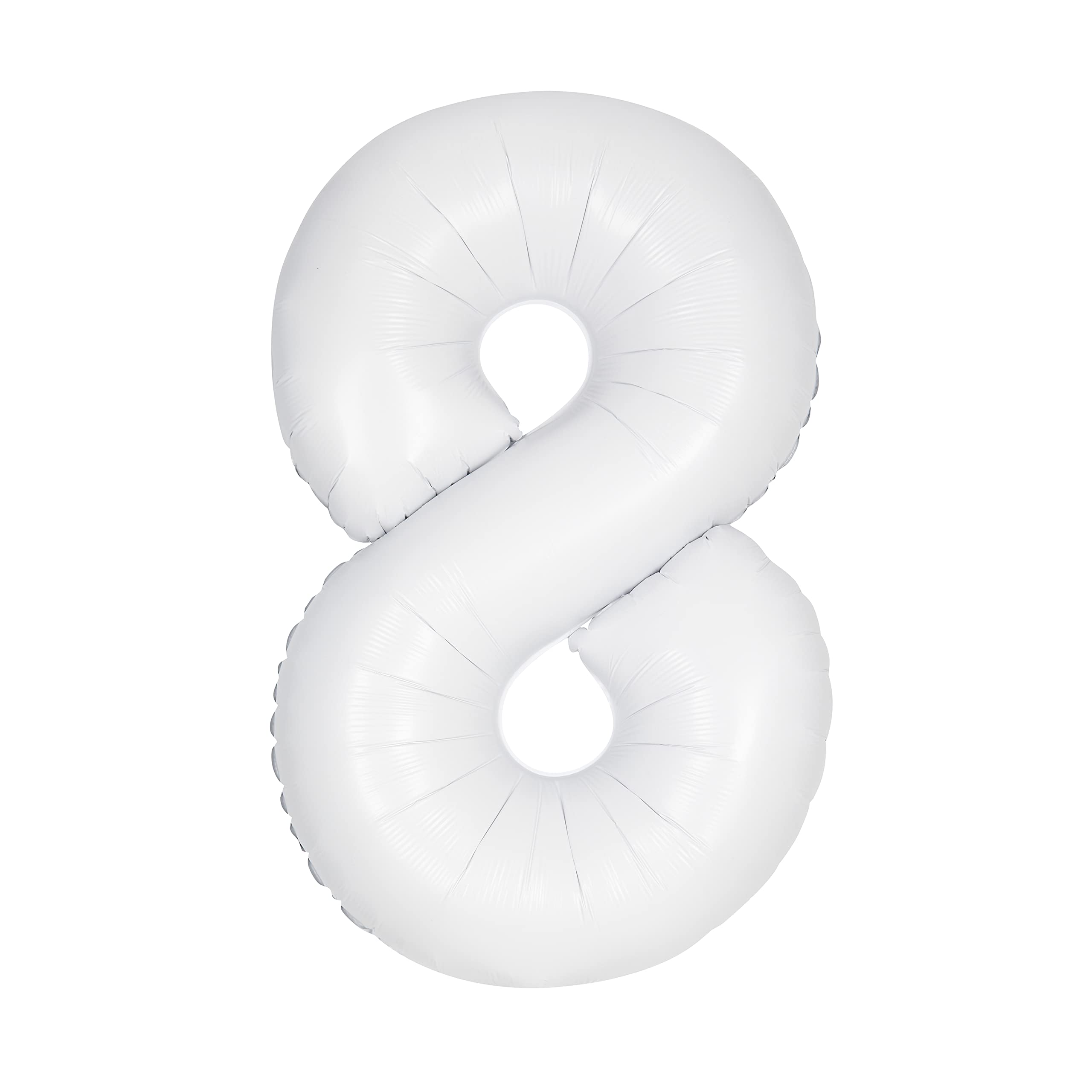 Giant Foil Number 8 Balloon - 86 cm - Matte White